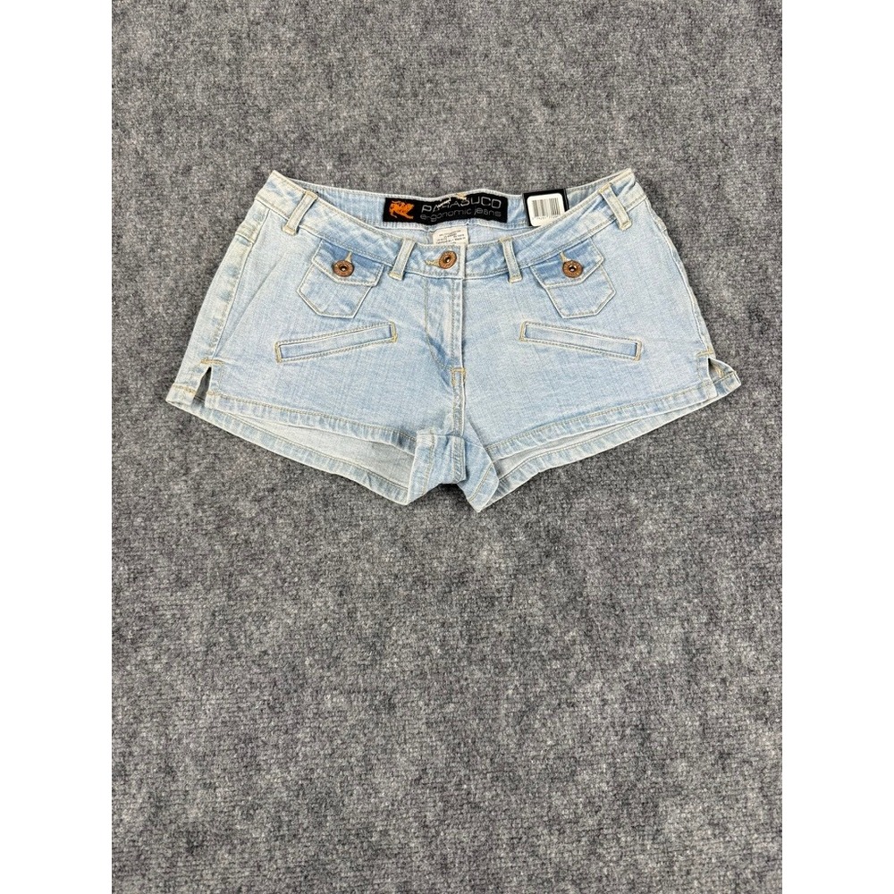 Parasuco Ergonomic Jeans Women 26 Light Wash Denim Shorts Low Rise 8548CIS NEW